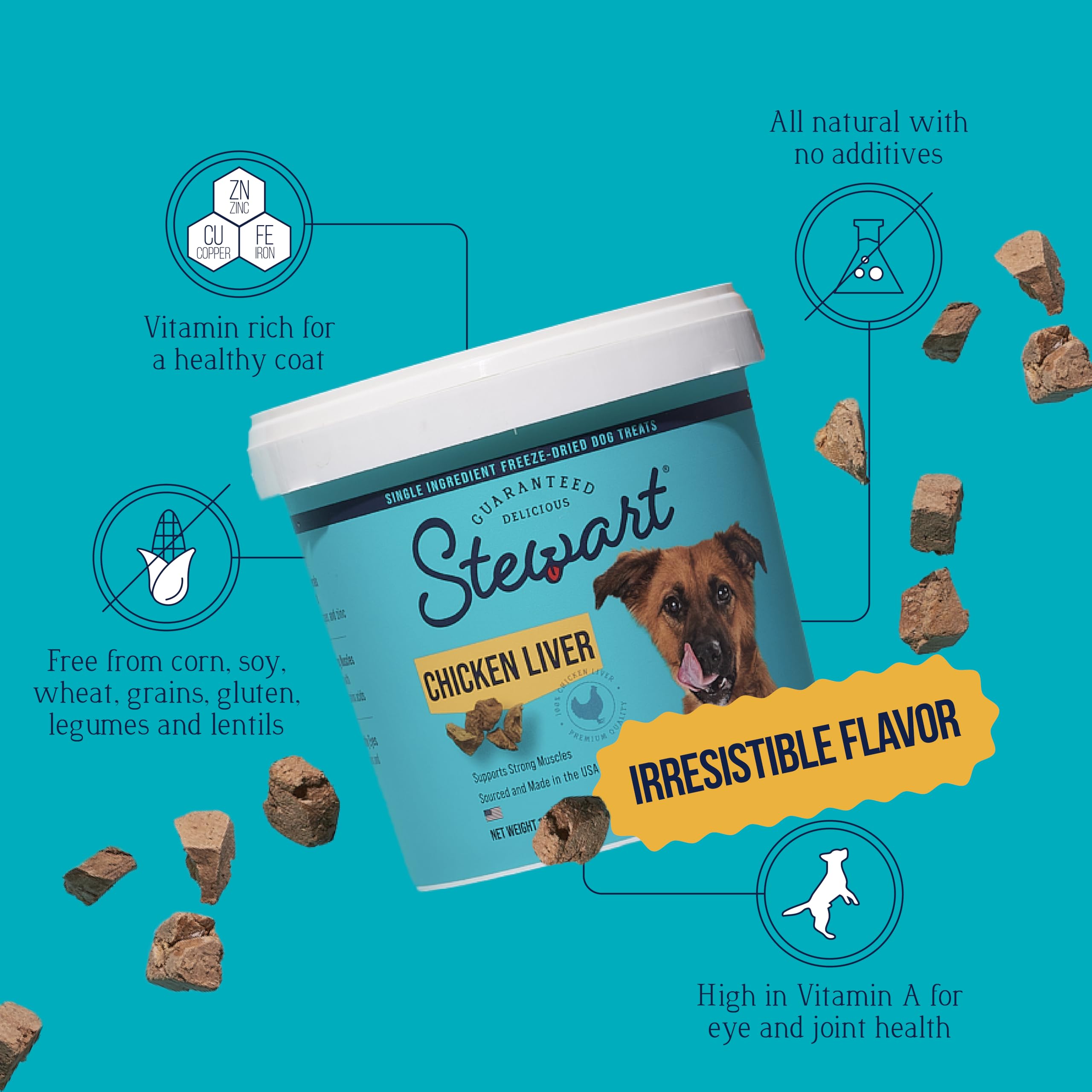 Stewart treats made in the USA in small-batch production
