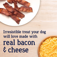 Closeup of PuffTops ingredients shows real bacon and cheese.