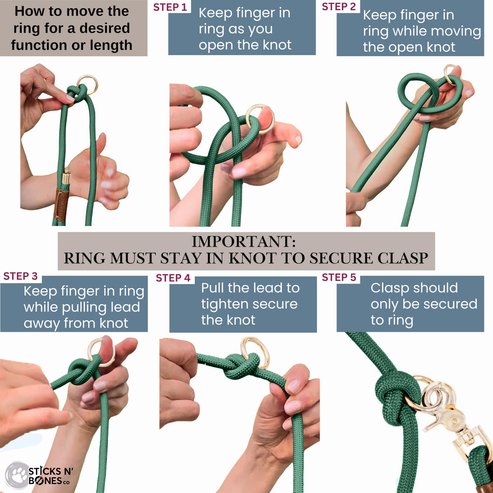 Sticks N' Bones Co 360-degree swivel hardware prevents twists