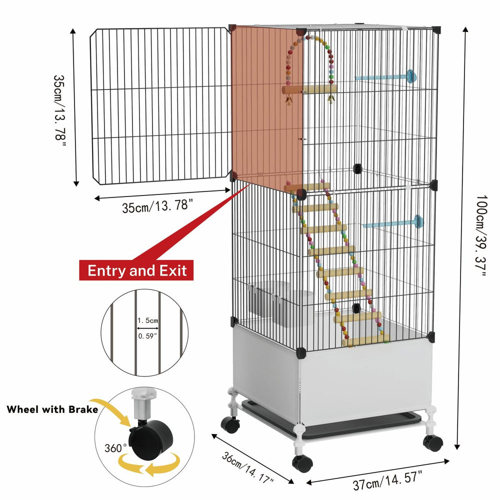 STILLCOVE cage size 14-17x14-57x39-37 inches for space.