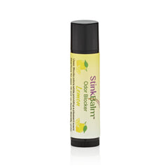 StinkBalm Citrus 911 label close-up highlights fresh citrus scent.