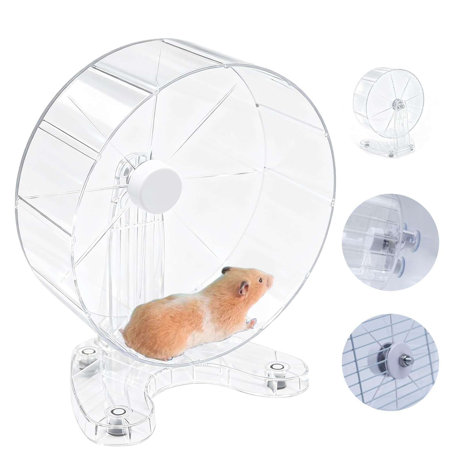 Stinzgie Hamster Wheel 8.7-inch inner diameter for quiet, smooth running.
