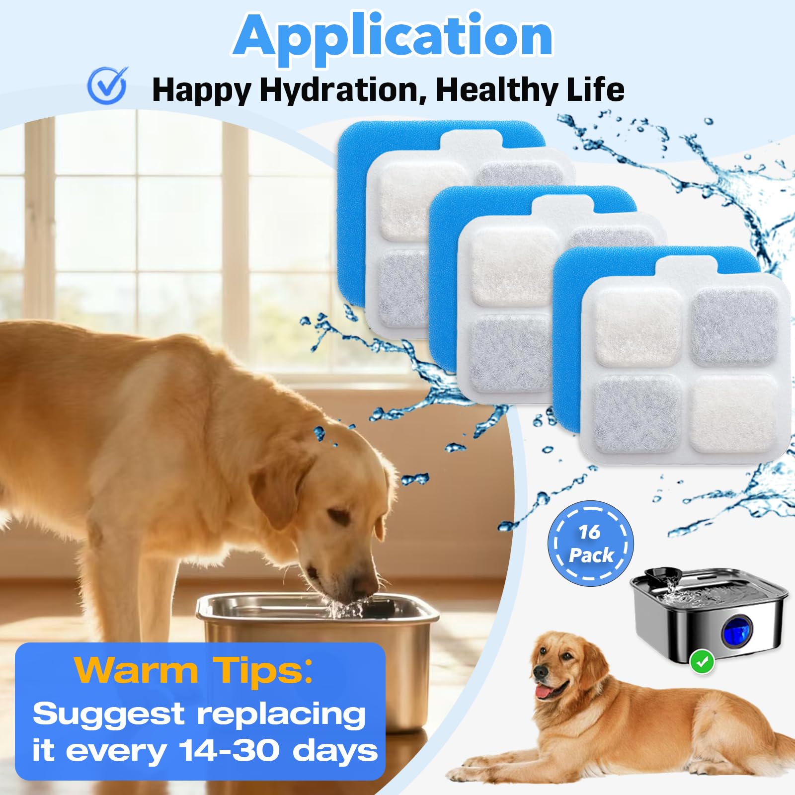 Stitokg crisp water for dogs promotes more drinking.