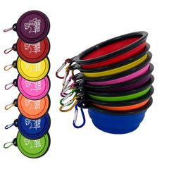 STKBES collapsible dog bowl open to show 12oz capacity