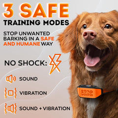 STOPWOOFER bark collar with smart sensor side view for precise cues.