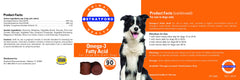 Stratford Omega-3 soft chews packaged for dogs, easy daily supplement for immune and mobility support