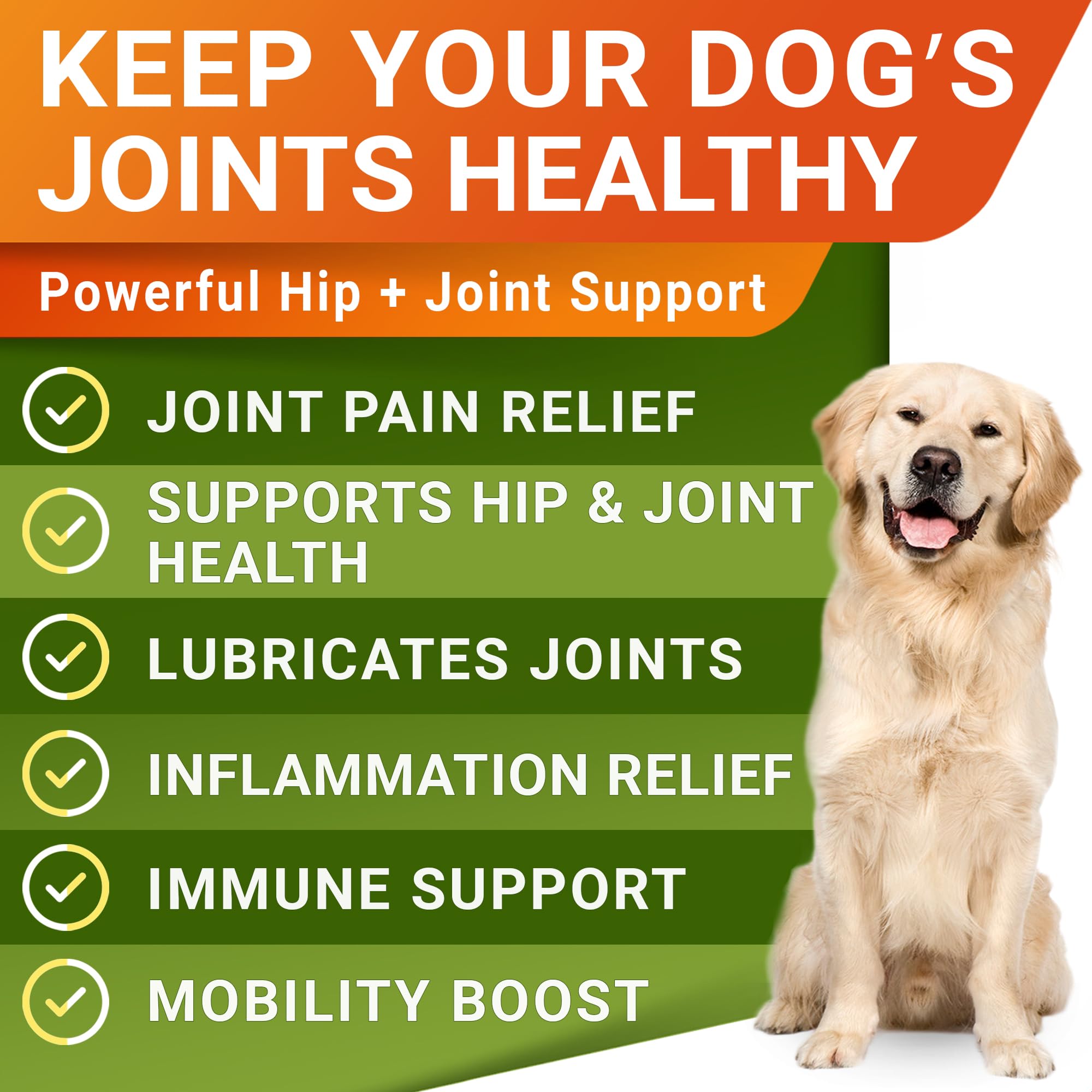 STRELLALAB hemp glucosamine chews for adult dogs promoting daily mobility.