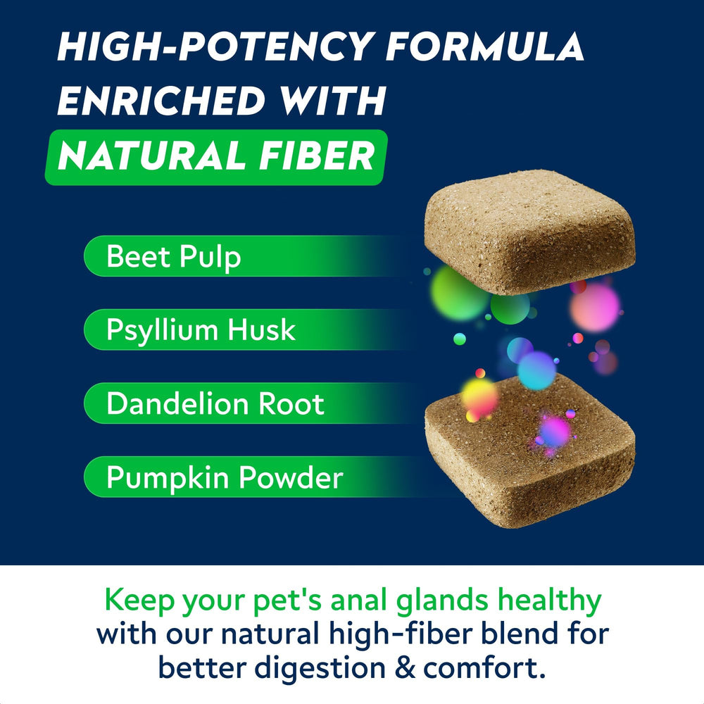 STRELLALAB Anal Gland Chews packaging label communicates USA-made premium formula.