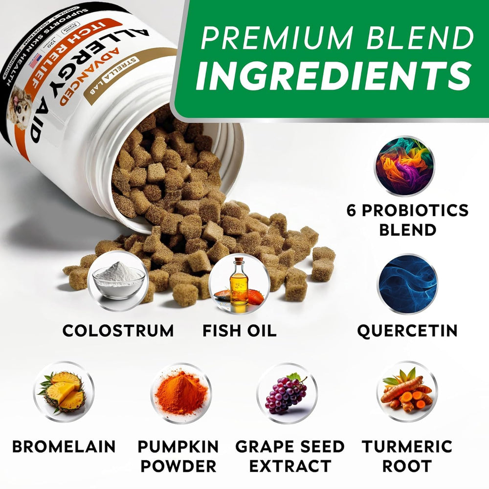 STRELLALAB dog allergy chews immune-support boosts daily vitality and seasonal comfort