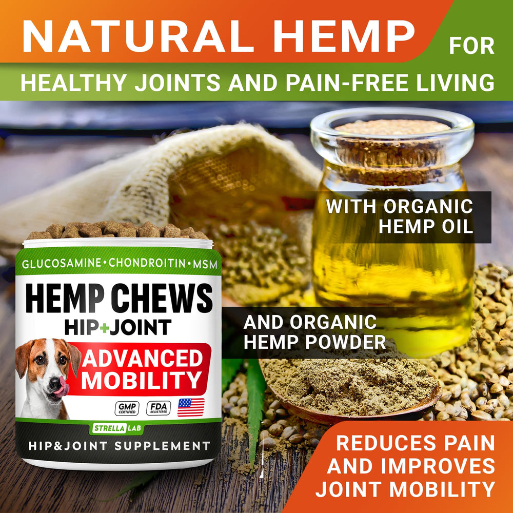 STRELLALAB glucosamine chondroitin MSM dog chews for flexible movement