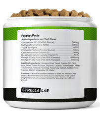 STRELLALAB dog glucosamine packaging, USA-made quality highlighted on the bag.