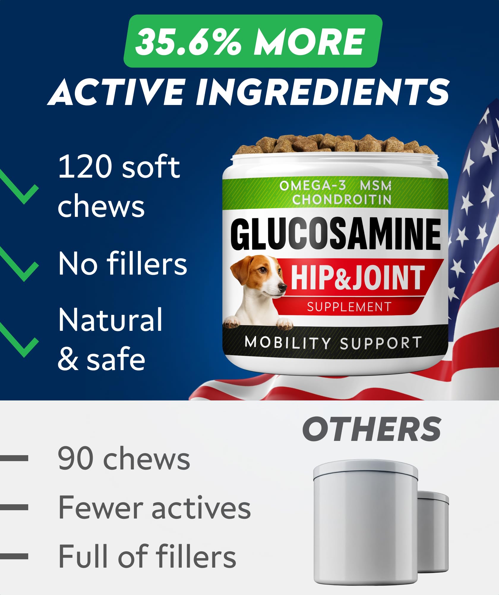 STRELLALAB product label showing glucosamine and chondroitin.