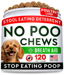 STRELLALAB No Poo Chews bottle offers easy, USA-made chews to deter stool eating.