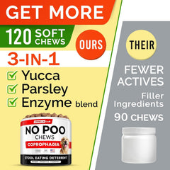 STRELLALAB No Poo Chews with probiotics and enzymes supporting digestion.