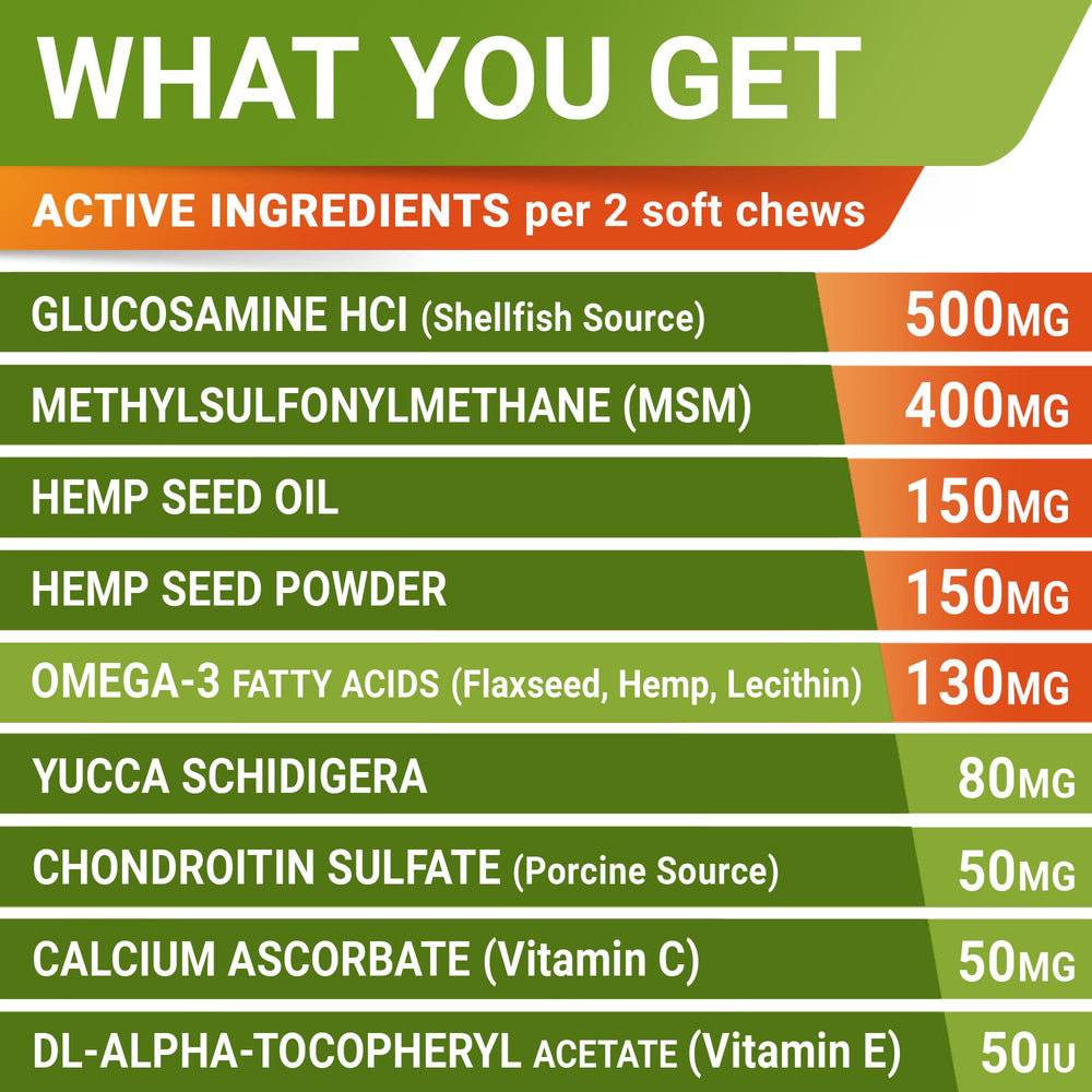 STRELLALAB omega-3 chondroitin MSM chews packaging label