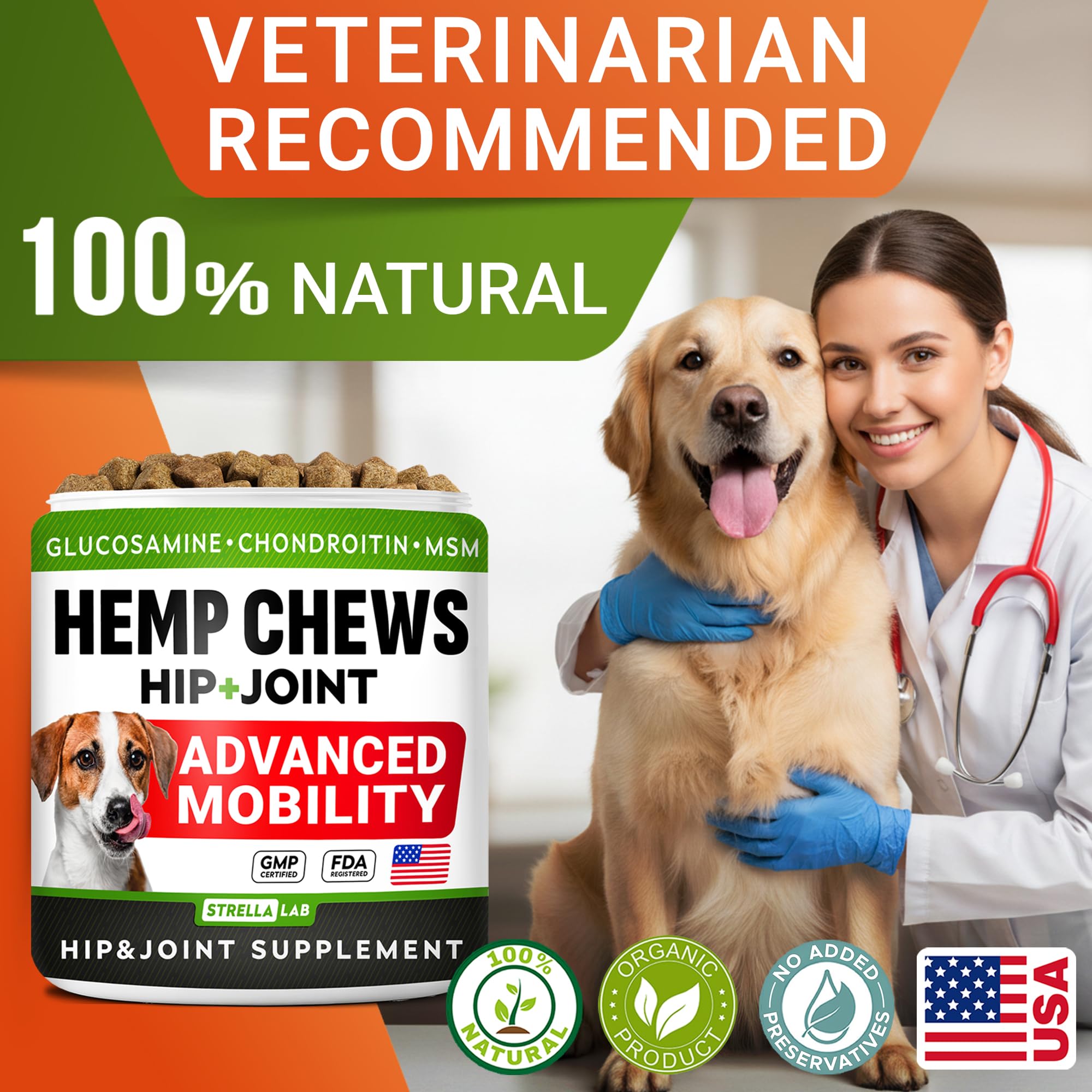 STRELLALAB omega-3 hemp dog nutrition supports everyday vitality