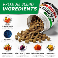 STRELLALAB omega3 dog chews closeup, omega-3 fatty acids support coat health.