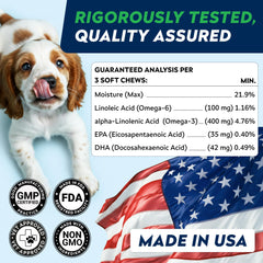 Glossy coat after STRELLALAB Omega3 for Dogs chews.