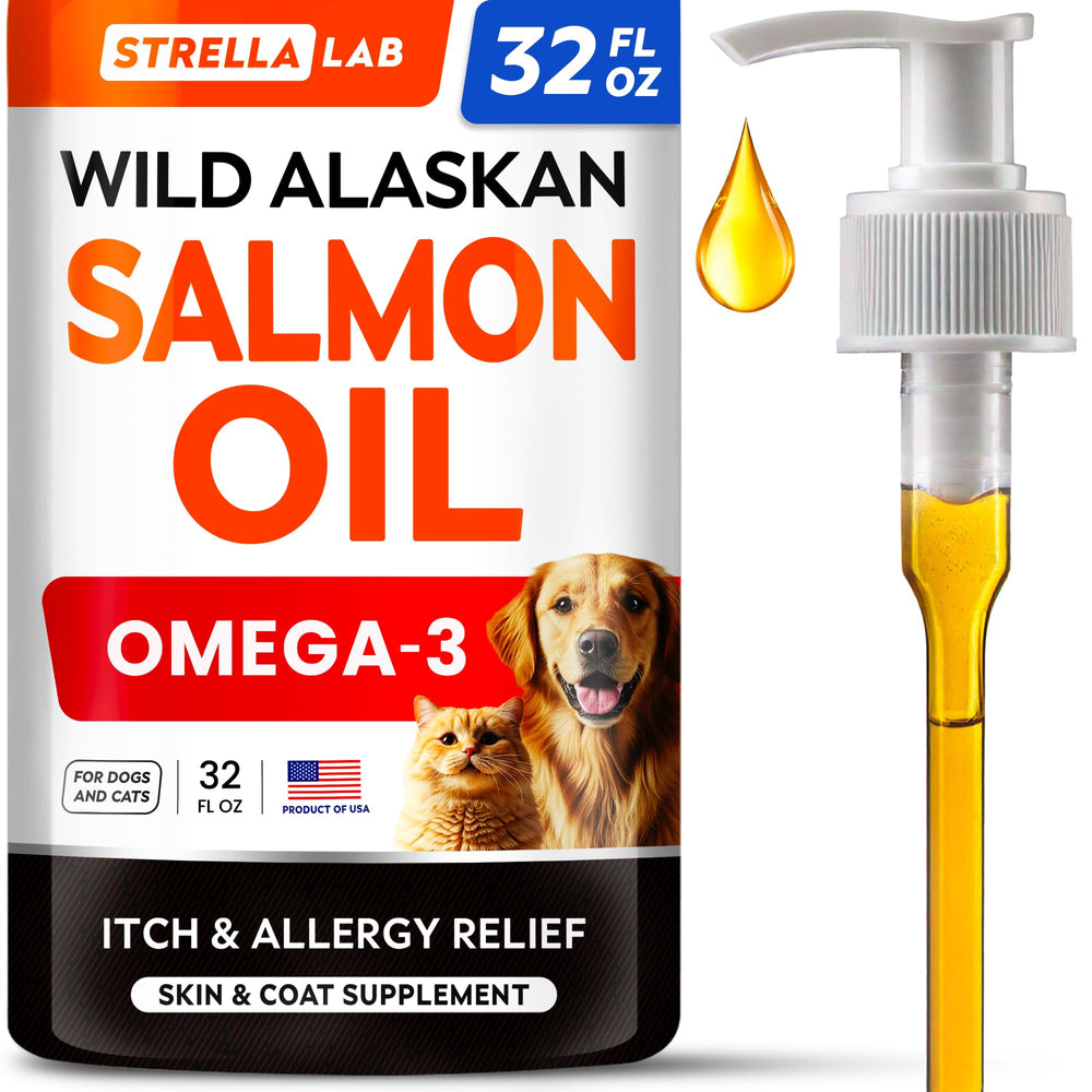 STRELLALAB Salmon Oil bottle pour for coat health