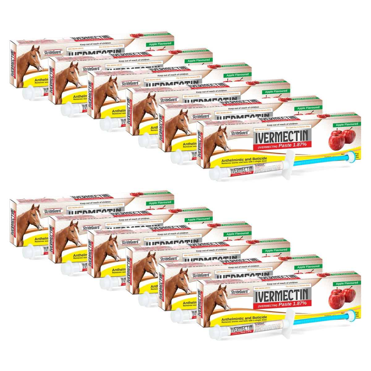 StrideGuard horse ivermectin paste apple flavor syringe pack12 for easy, accurate dosing.