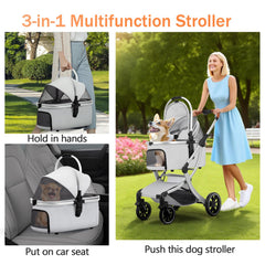 Strocare 3-in-1 pet stroller storage basket for essentials on outings