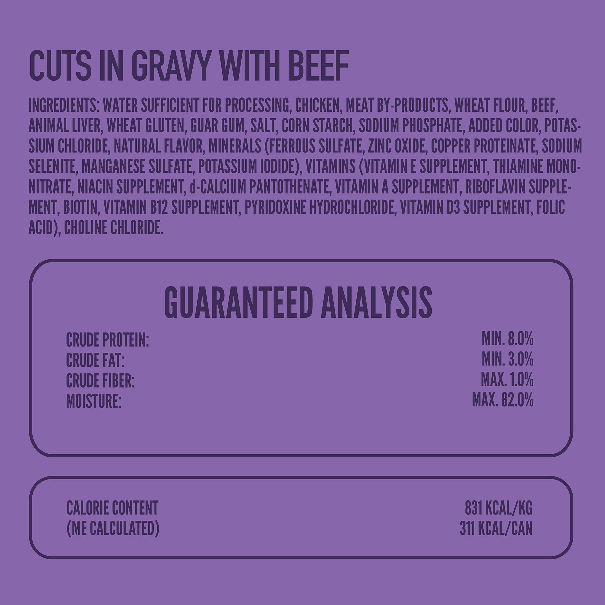 Closeup of beef chunks in gravy from StrongHeart wet dog food.