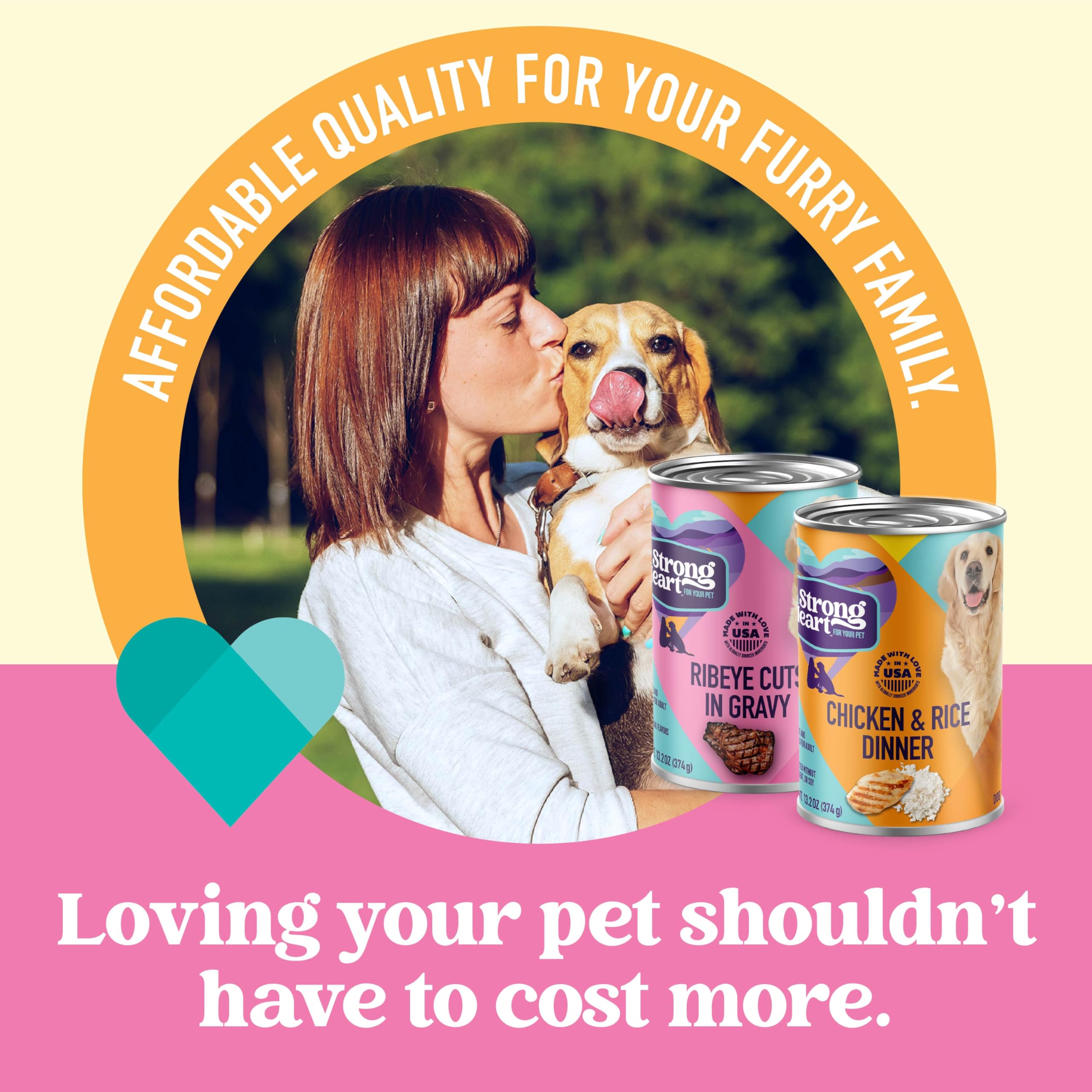Strongheart USA-made label on can emphasizes safety and quality.