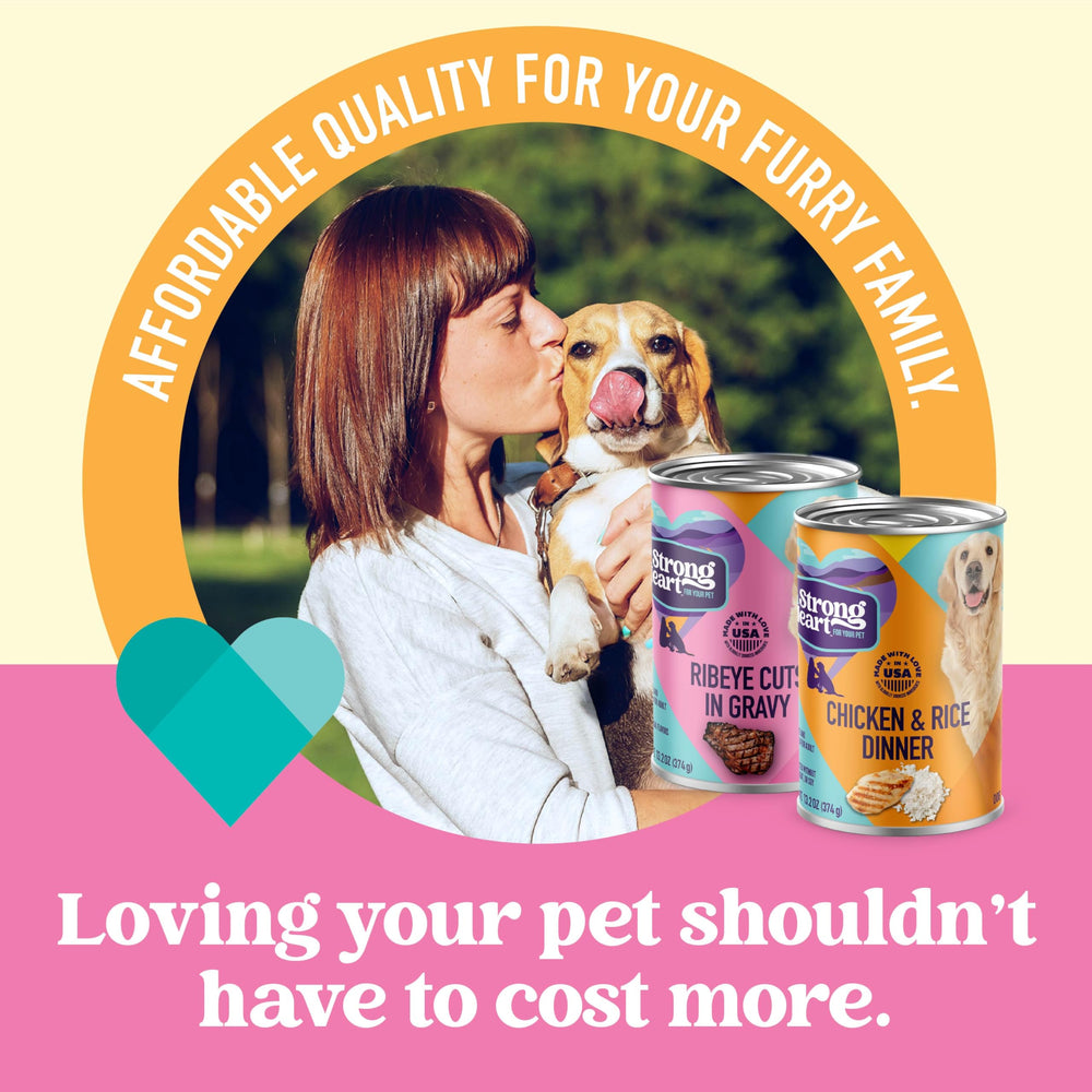 Strongheart USA-made label on can emphasizes safety and quality.