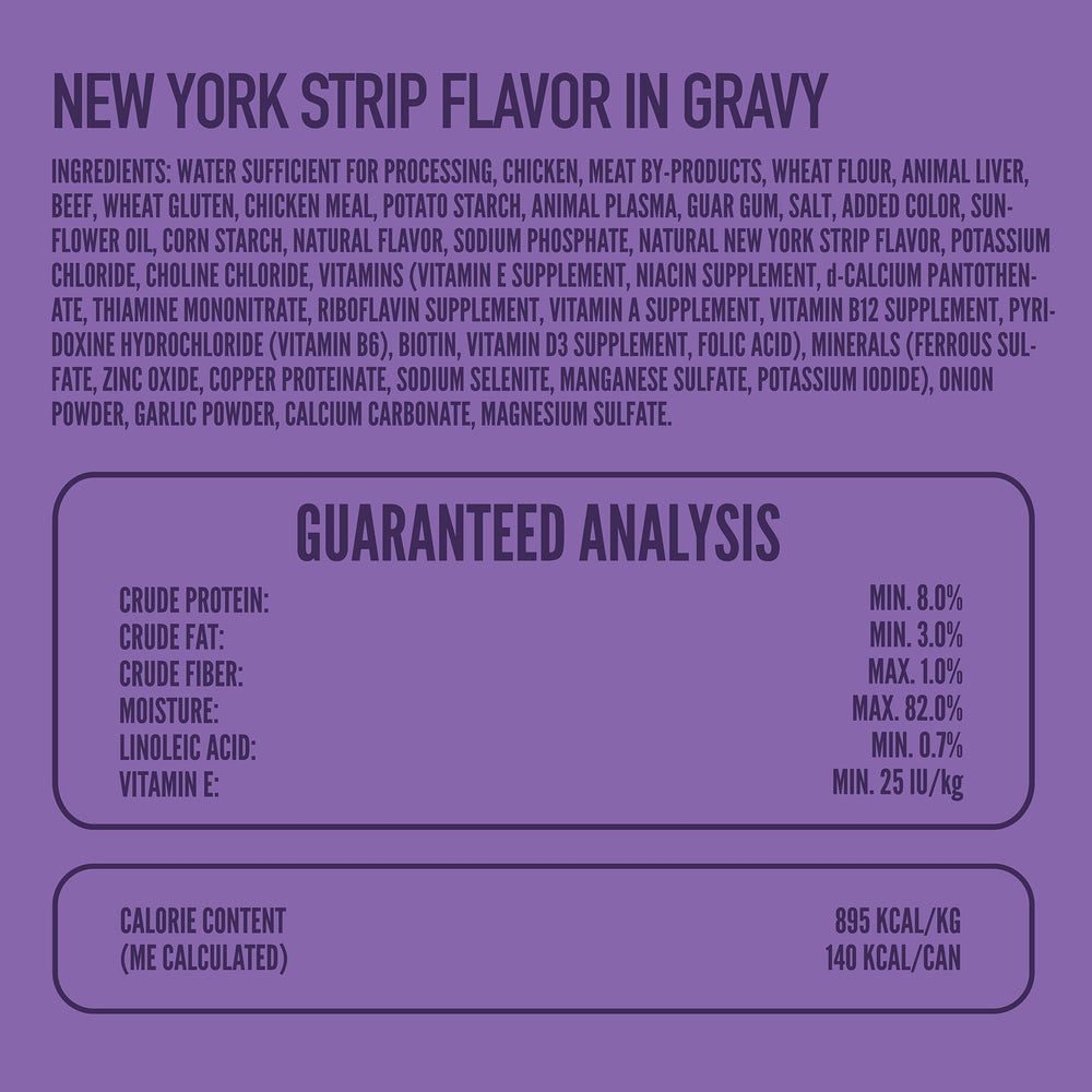 Strongheart New York Strip wet food in gravy can – complete nutrition in every bite