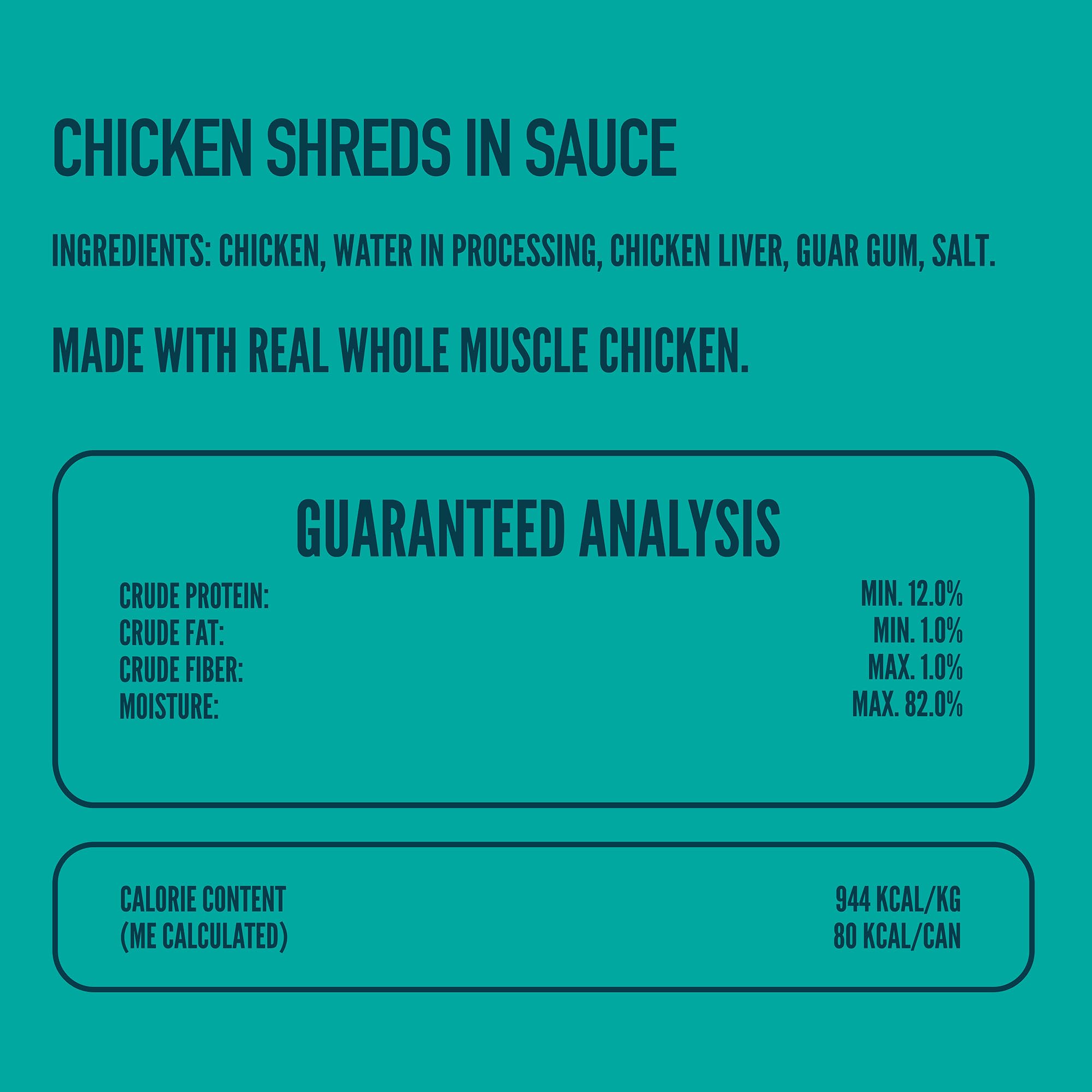 Opened Strongheart can with shredded chicken ready to serve