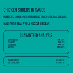 Opened Strongheart can with shredded chicken ready to serve