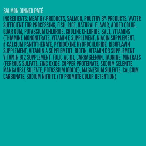 Strongheart Salmon Dinner Pate label showing USA-made quality and premium ingredients