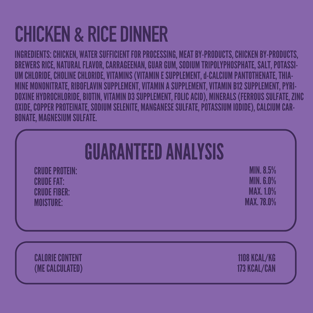 Strongheart wet dog food cans closeup highlights real chicken protein and texture