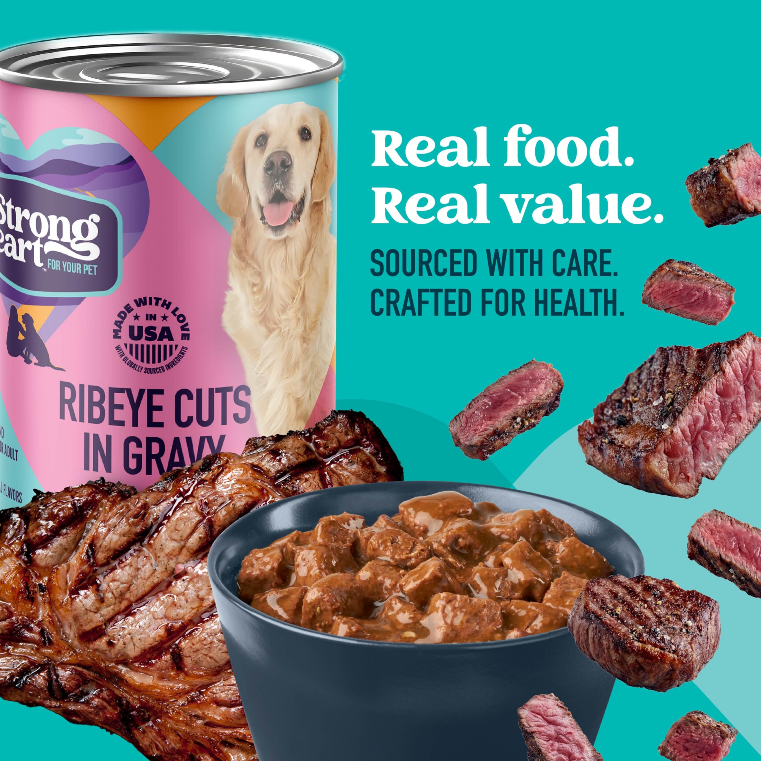 Strongheart wet dog food served in a bowl with tender texture and savory aroma.