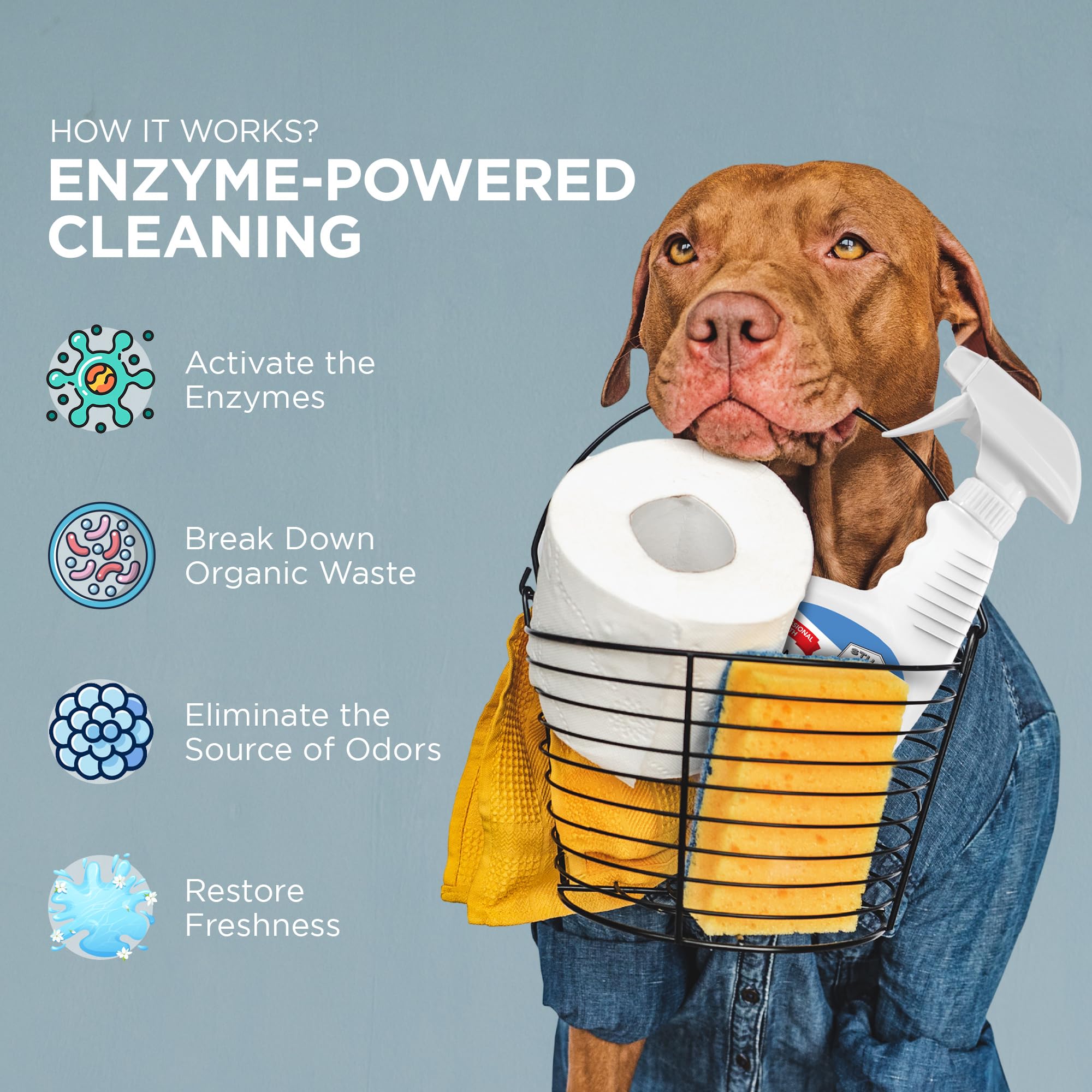 Stuart Pet Supply Co. Odor Eliminator USA-made formula for safe use.