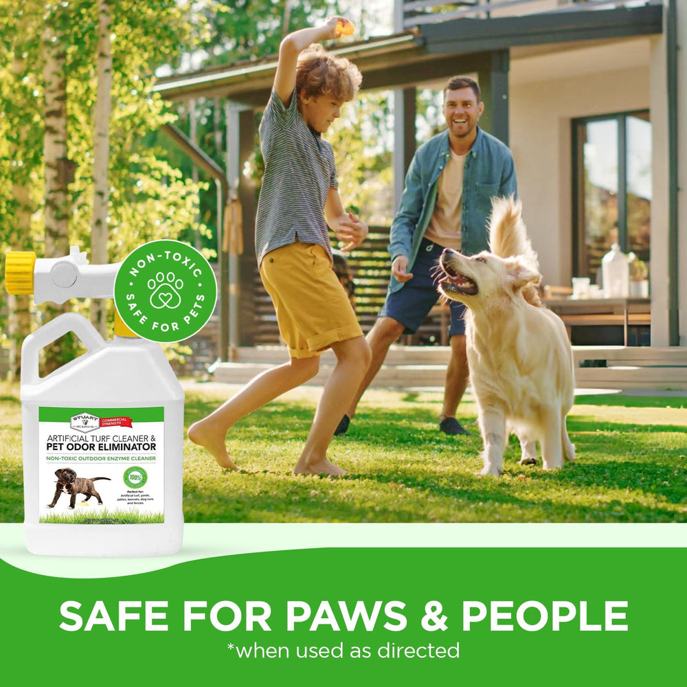 Stuart Pet Supply Co. doggie doo dissolver visual emphasizes urine odor neutralization