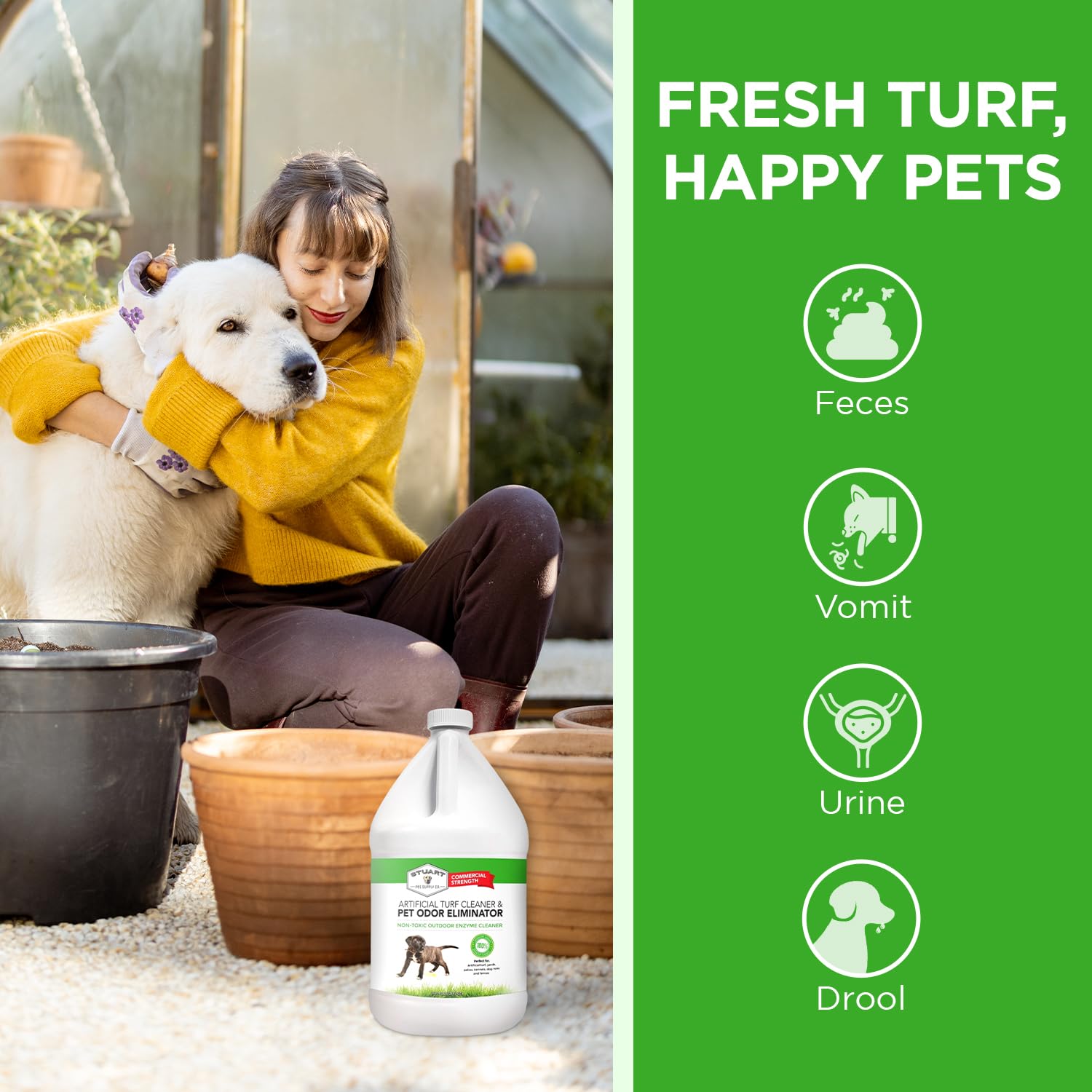 Stuart Pet Supply Co. enzyme-powered cleaner targeting yard grass surfaces