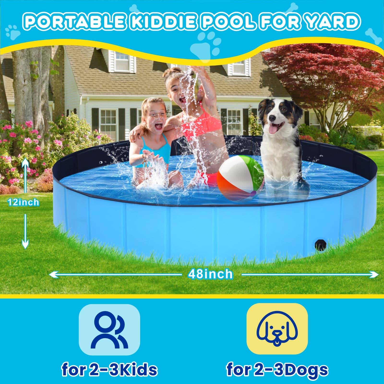STUDESK foldable dog pool compact fold demonstrates space-saving storage.