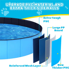 STUDESK foldable dog pool folded for easy storage