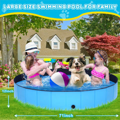STUDESK foldable dog pool thick PVC close-up reveals durable material