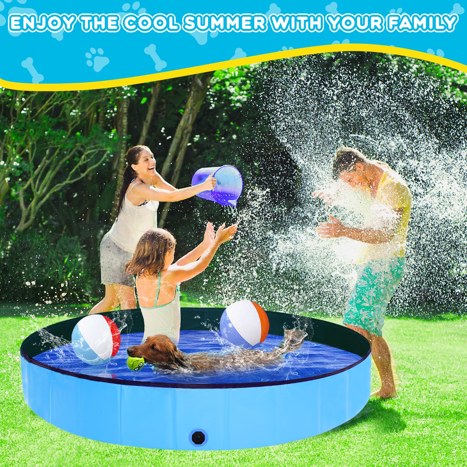 STUDESK indoor or outdoor pet pool ideal for family playtime.