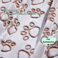 Stuffed large dog blanket with brown back for versatile protection.