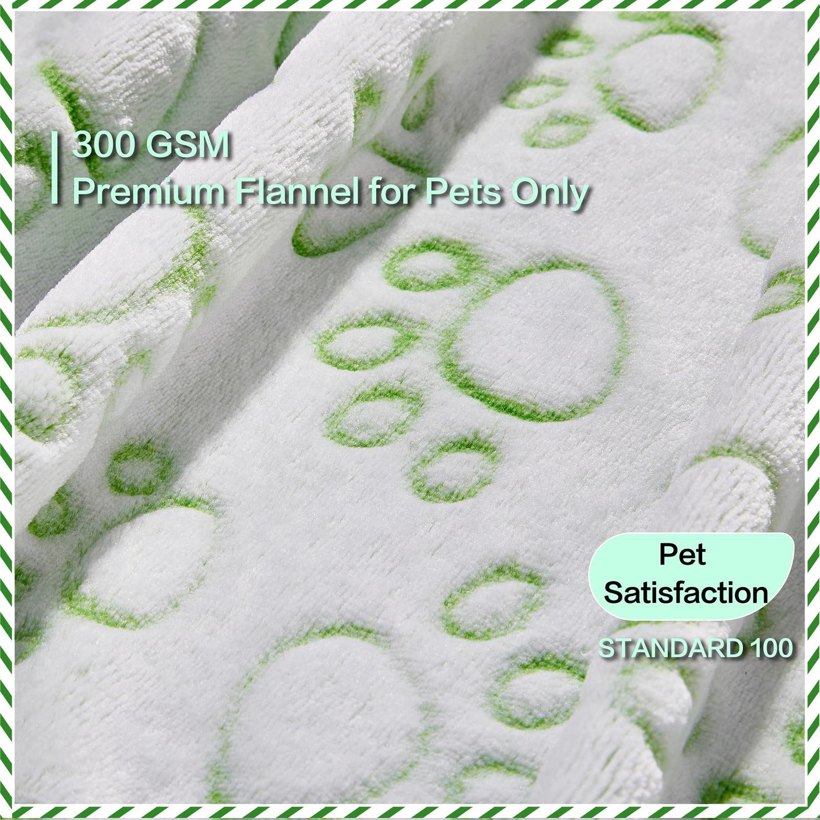 Stuffed gray dog blanket with paw print top for comfort