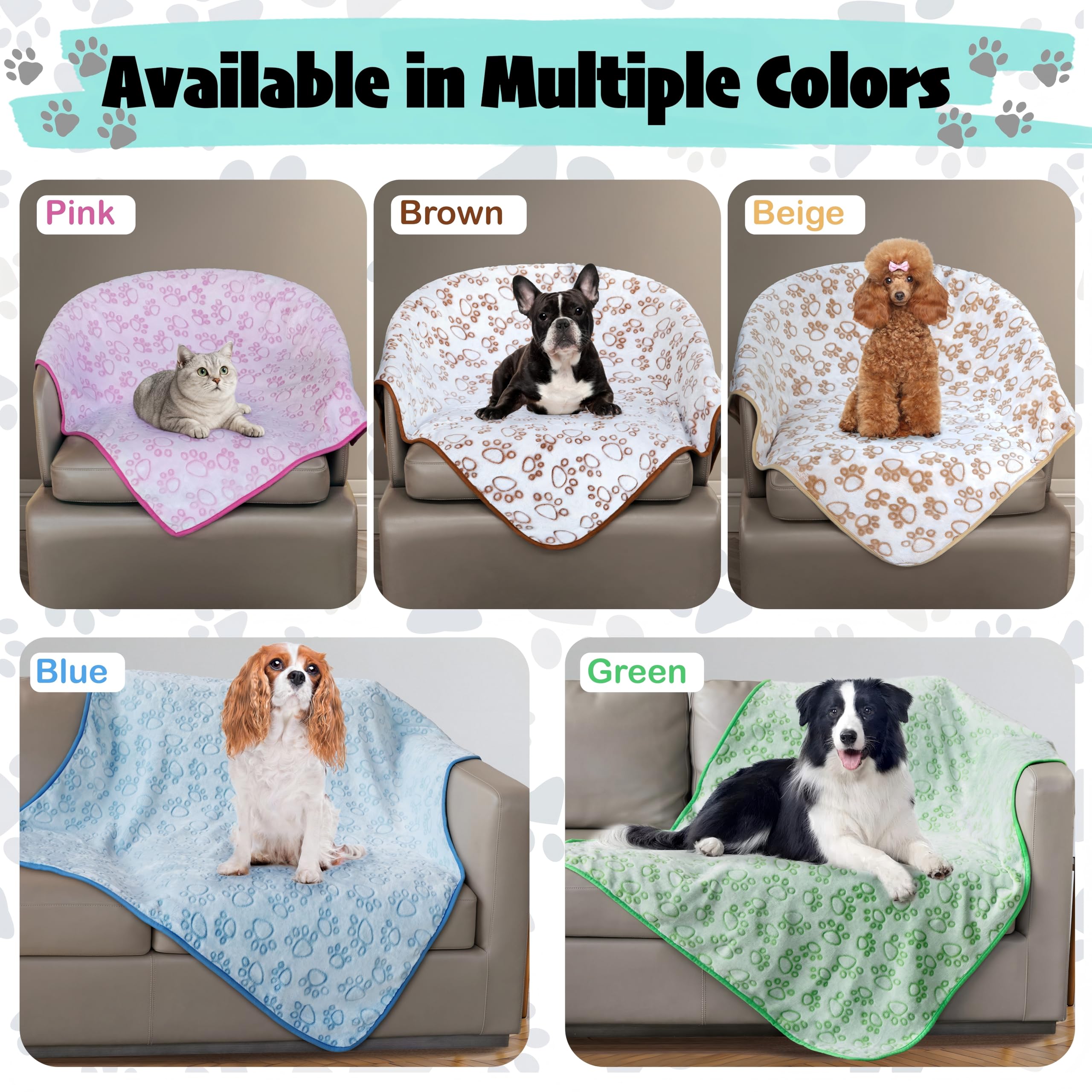 Stuffed large dog blanket 66x42 inches fits spacious spaces.
