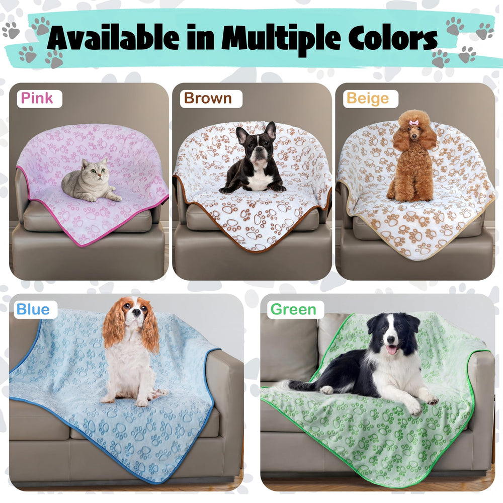 Stuffed large dog blanket 66x42 inches fits spacious spaces.