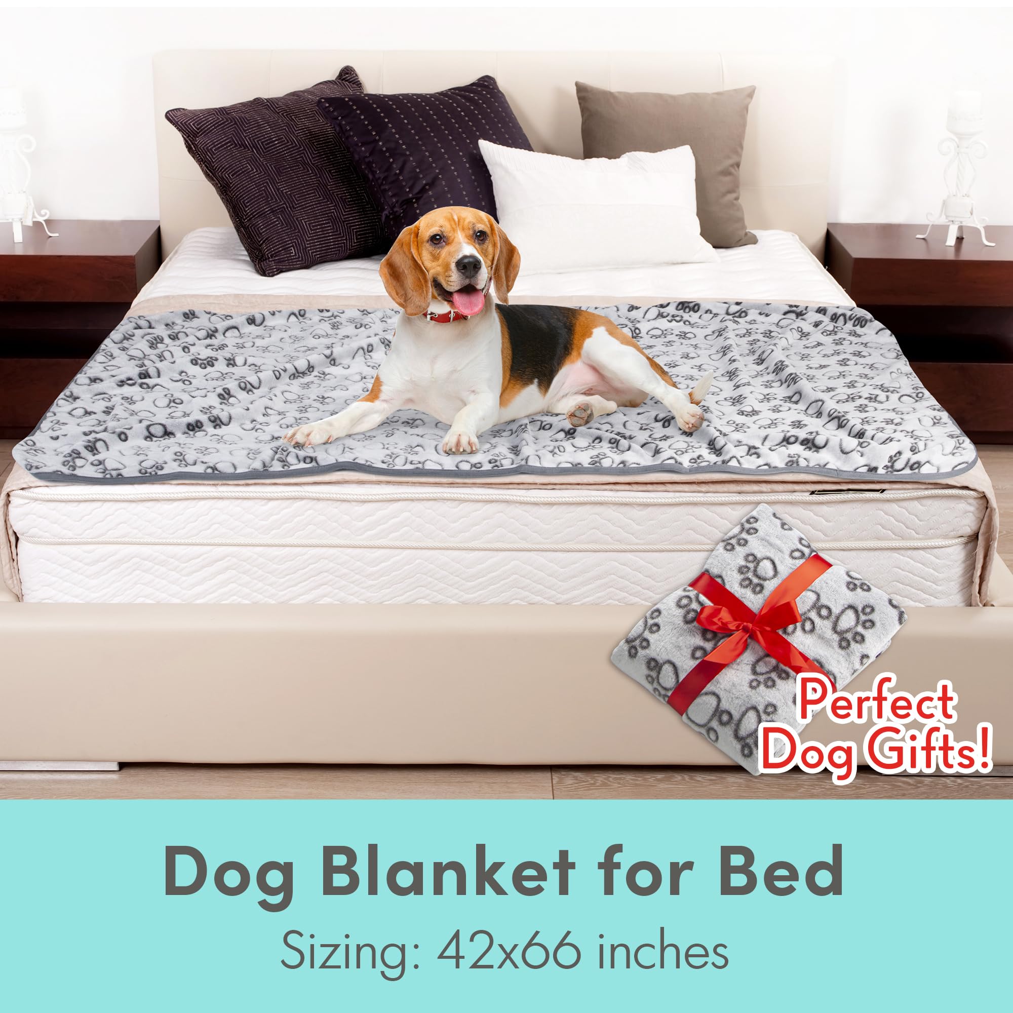 Stuffed premium soft dog blanket car crate use—soft barrier on cold seats.