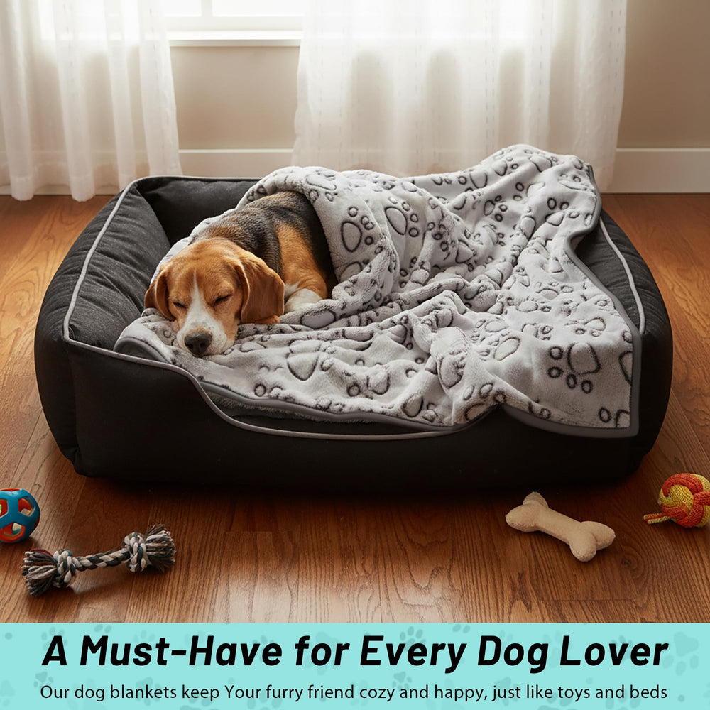 Stuffed premium soft dog blanket flannel grey—soft touch and plush feel.
