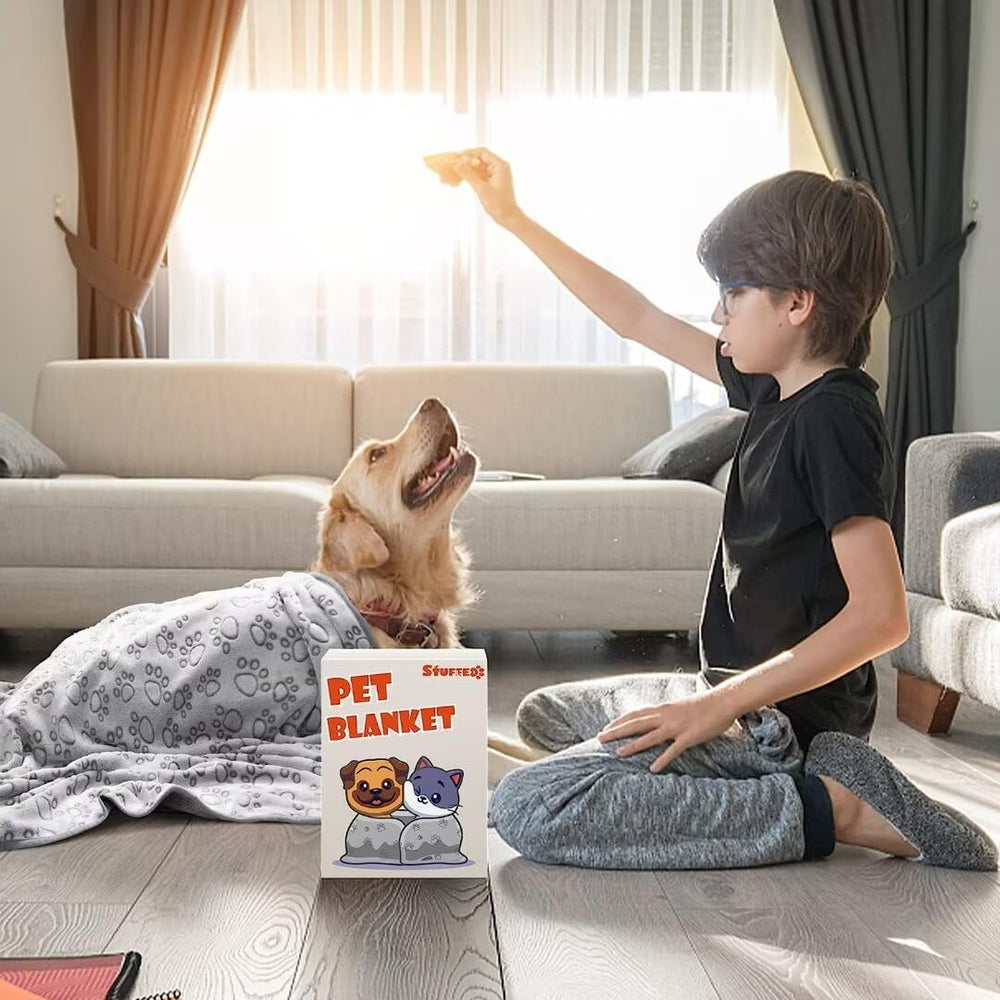 Stuffed premium blanket tag highlights machine washable and dryer-safe care.