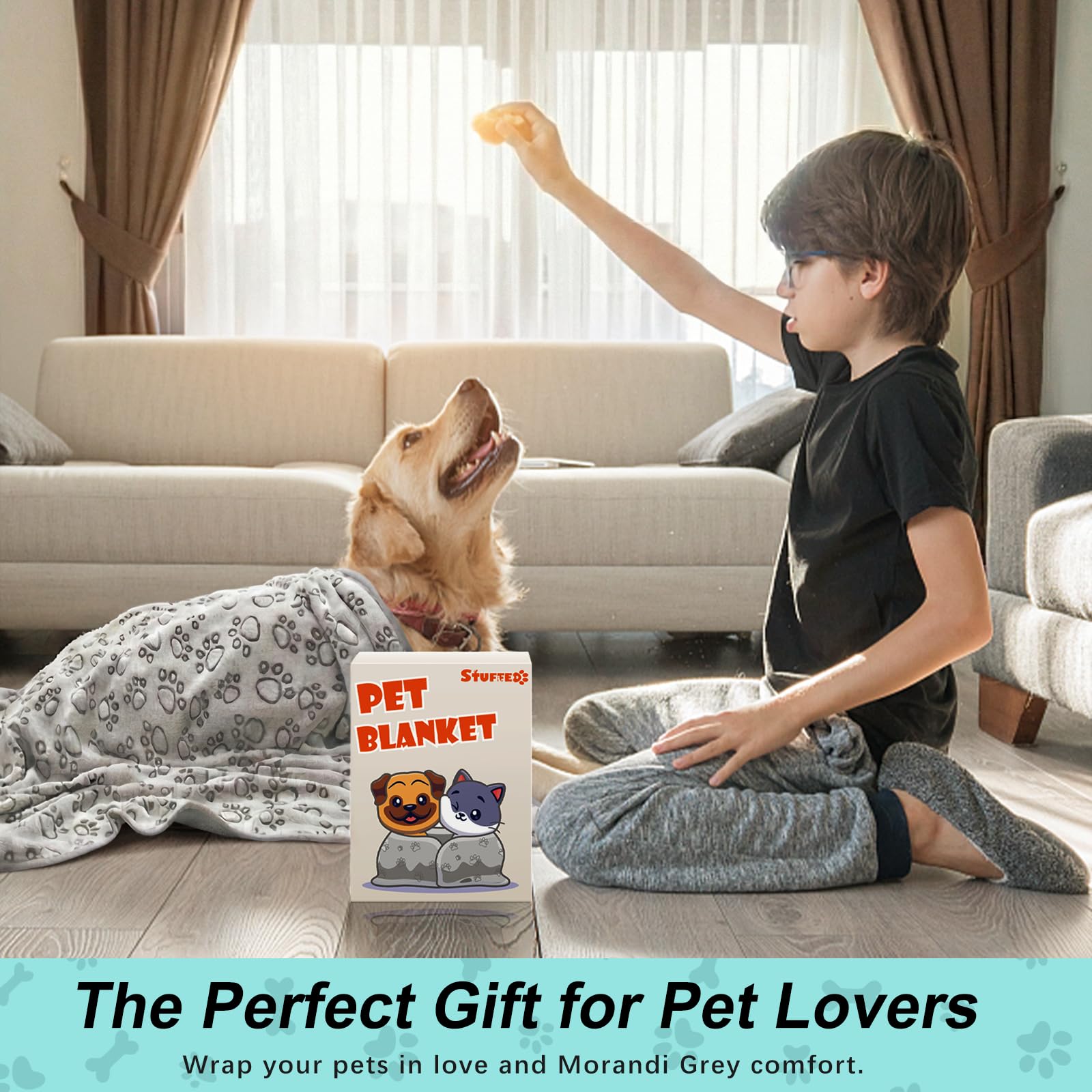 Stuffed premium soft dog blanket machine washable—easy care and durable softness.