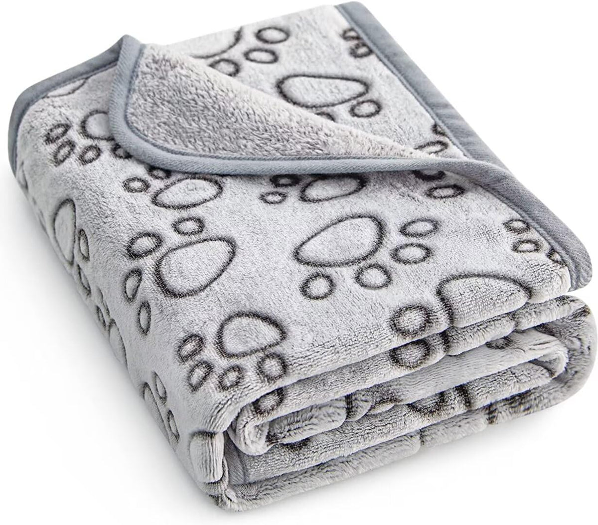 Stuffed Premium Soft Dog Blanket with paw prints on top for cozy pets.